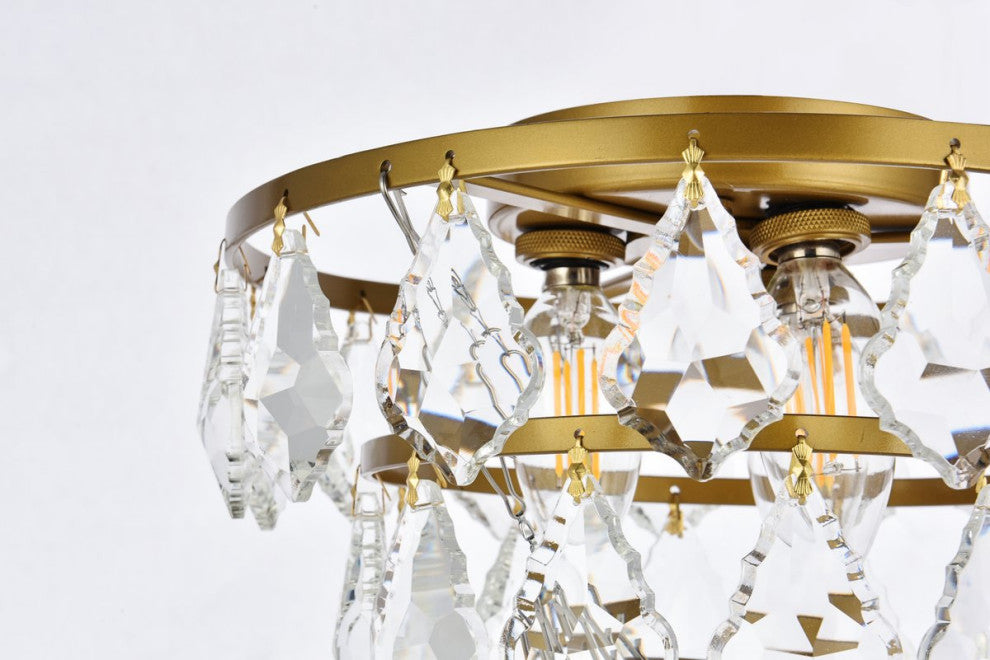 Evan 10" Flush Mount, Brass