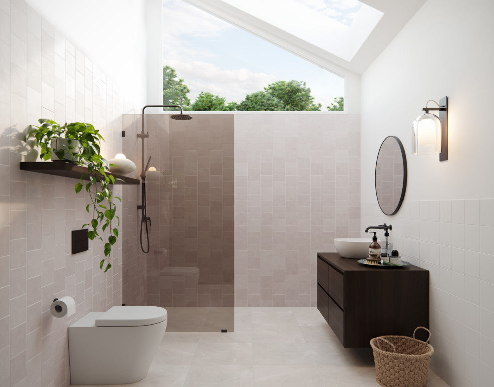 Ursa 36 in. x 78 in. Fully Frameless Fixed Glass Shower Panel With Bronze Tint, Oil Rubbed Bronze