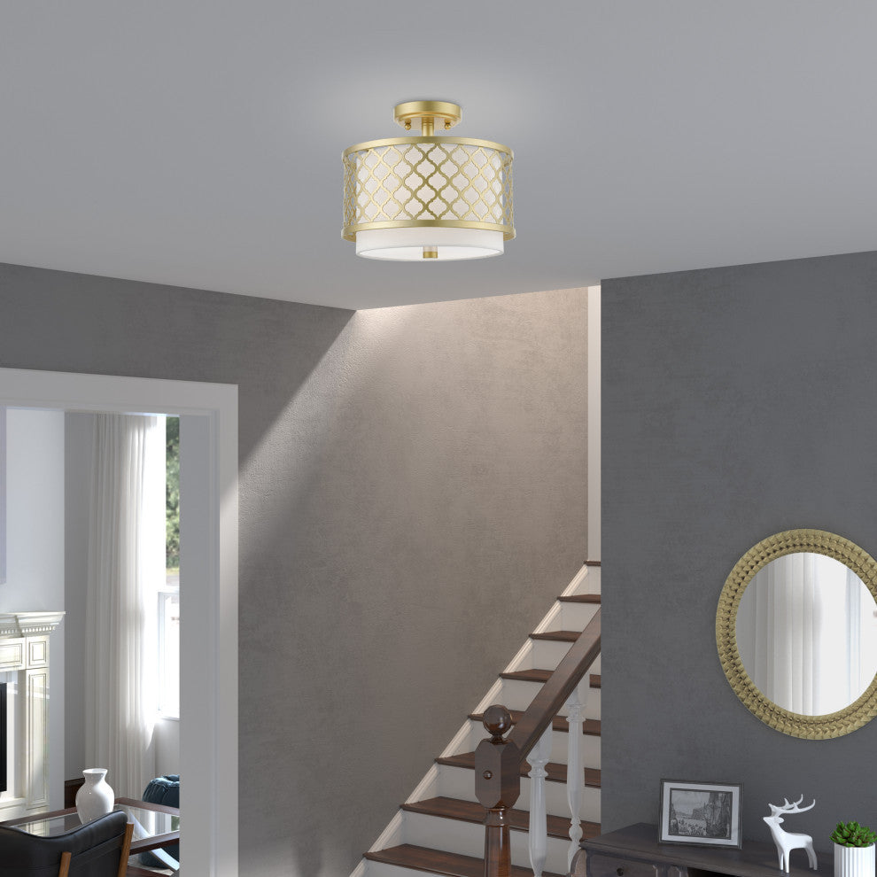 Arabesque 2 Light Soft Gold Small Semi-Flush