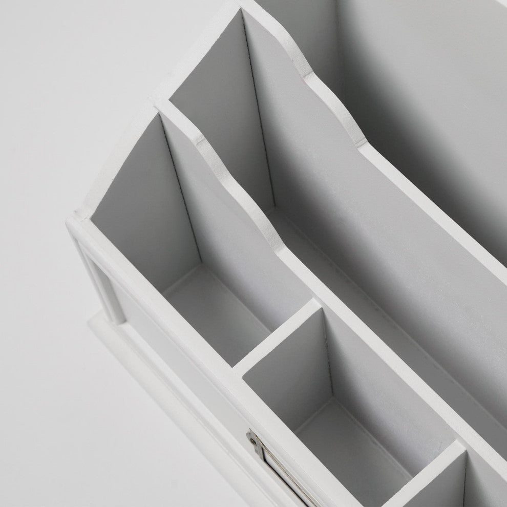 American Art Decor 3-Tier File Organizer, White