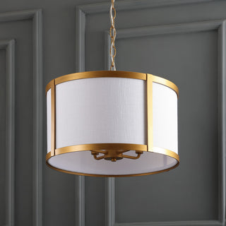 Thatcher Metal LED Pendant Light, 17", Gold, White