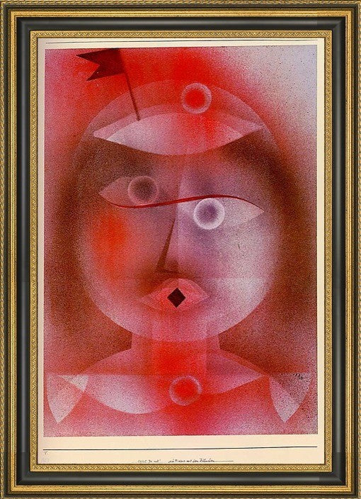 Paul Klee The Mask with the Little Flag - 18" x 27" Framed Premium Canvas Print