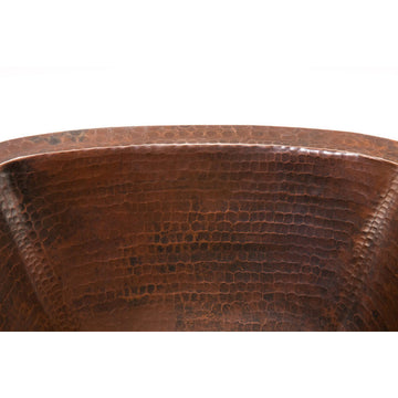 BS15DB3 15'''' Square 16 Gauge Hammered Copper Prep Sink