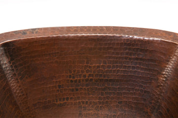 BS15DB3 15'' Square 16 Gauge Hammered Copper Prep Sink
