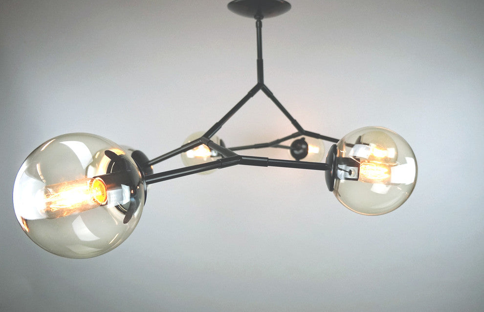 Branching Chandelier, Bubble Glass 6 Globes