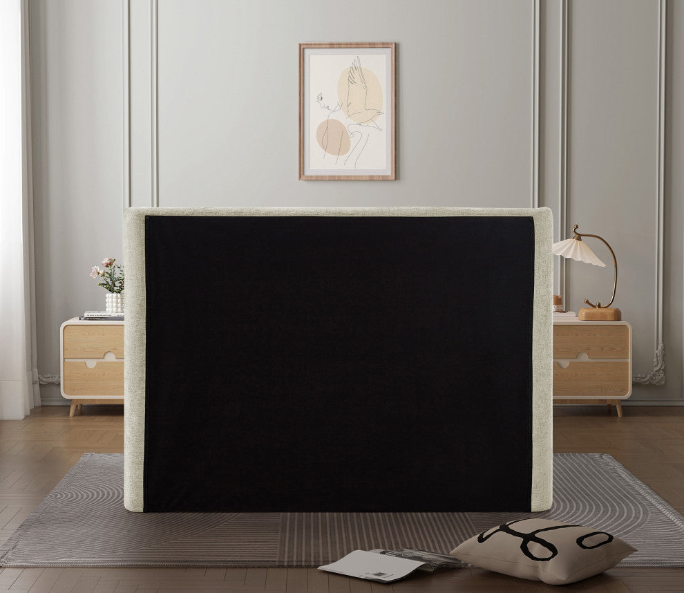 Penny Bed, Cream, Queen, Chenille Fabric