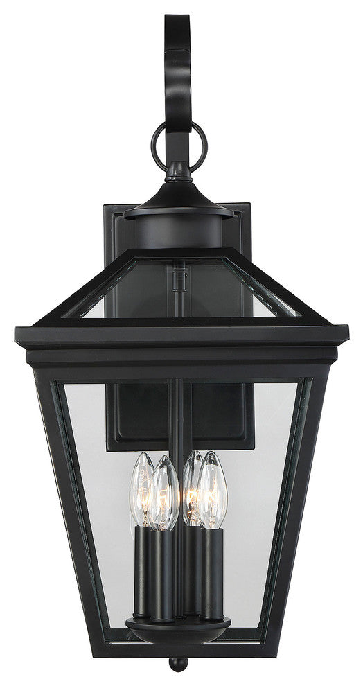 Ellijay Outdoor Wall-Mount Lantern, Black, 25.5"