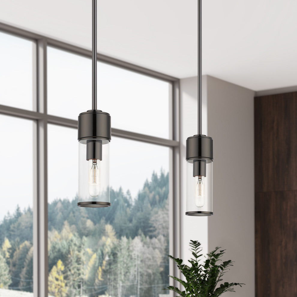Quincy 1-Light Black Chrome Mini Pendant