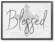 Blessed With Holy Cross Wood Texture Framed Giclee Texturized Art, 11"x14"
