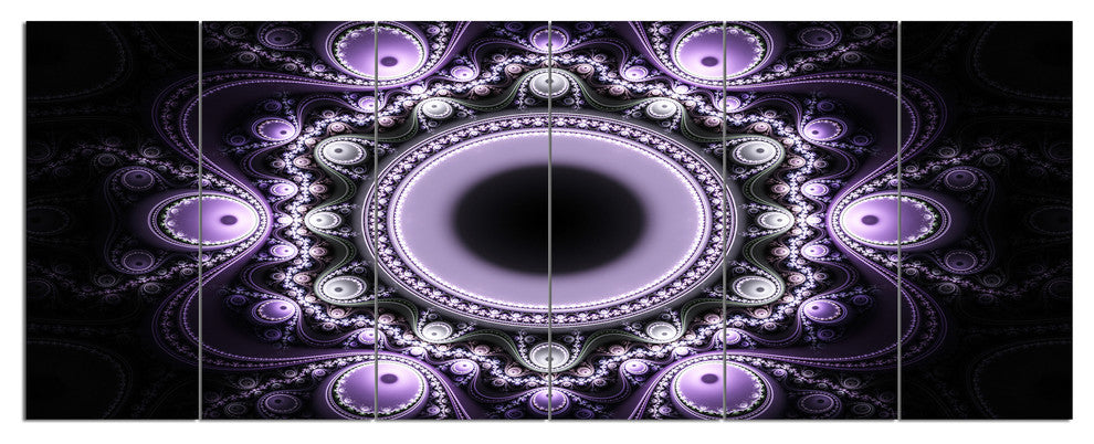 Light Purple Pattern with Circles, Abstract Canvas Art Print, 70"x28", 6 Panels