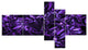 Purple Crystal Texture Design, Abstract Canvas Art Print, 60"x32", 5 panels