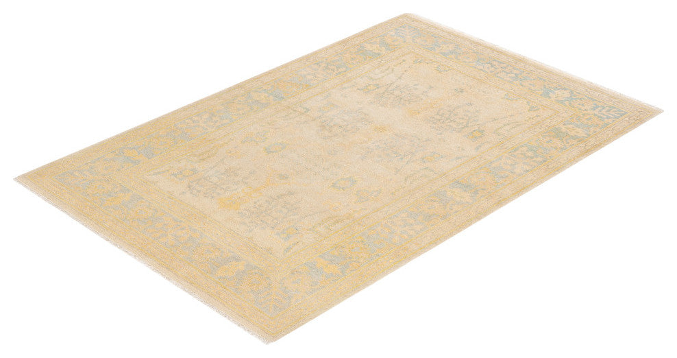 Eclectic, One-of-a-Kind Hand-Knotted Area Rug Ivory, 5'3"x8'0"