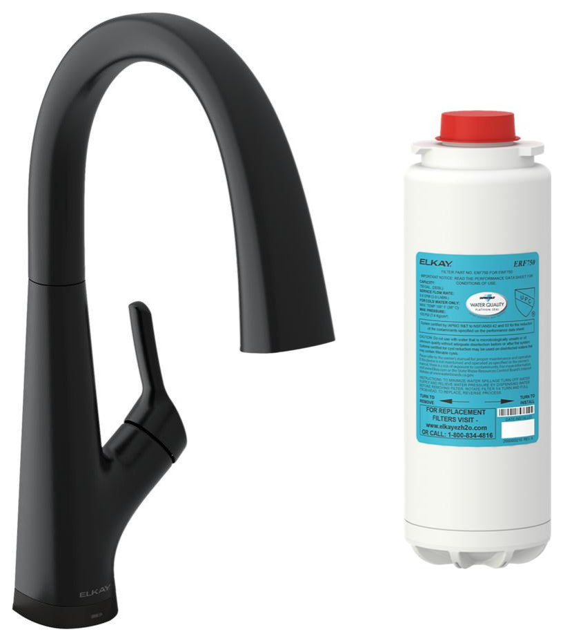 Avado Single Hole 2-in-1 Kitchen Faucet with Filtered Drinking Water, Matte Blac