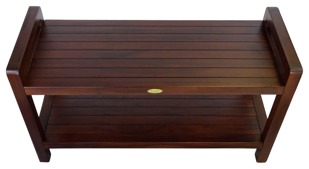 Classic Teak Shower Bench With LiftAid Arms, 35"x18"