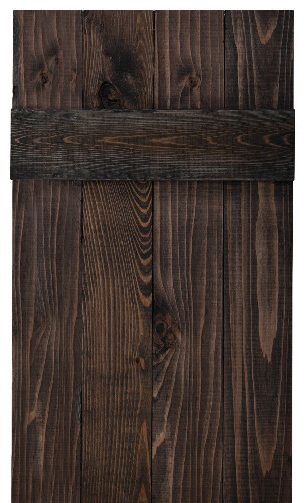 Traditional Board and Batten Exterior Shutters Pair, Slate Black, 42"