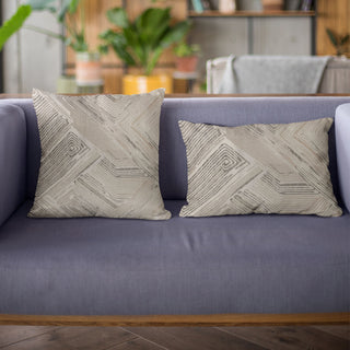 Plutus Brown Hidden Tour Abstract Luxury Throw Pillow, 20"x36"