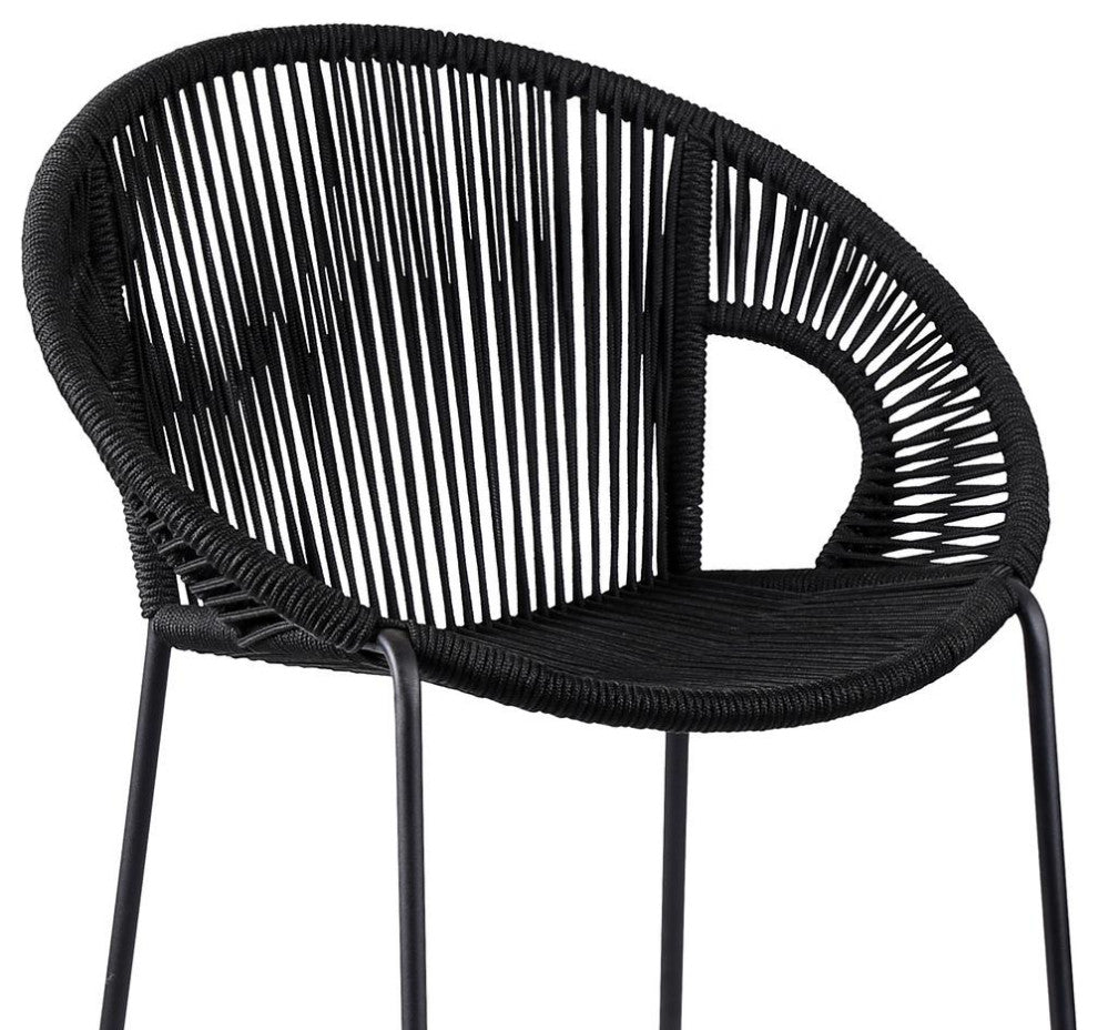 Acapulco 26 Indoor Outdoor Steel Bar Stool with Black Rope