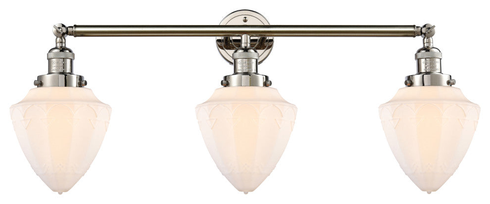 Innovations 205-PN-G661-7-LED 3 Light Bath Vanity Light, Polished Nickel