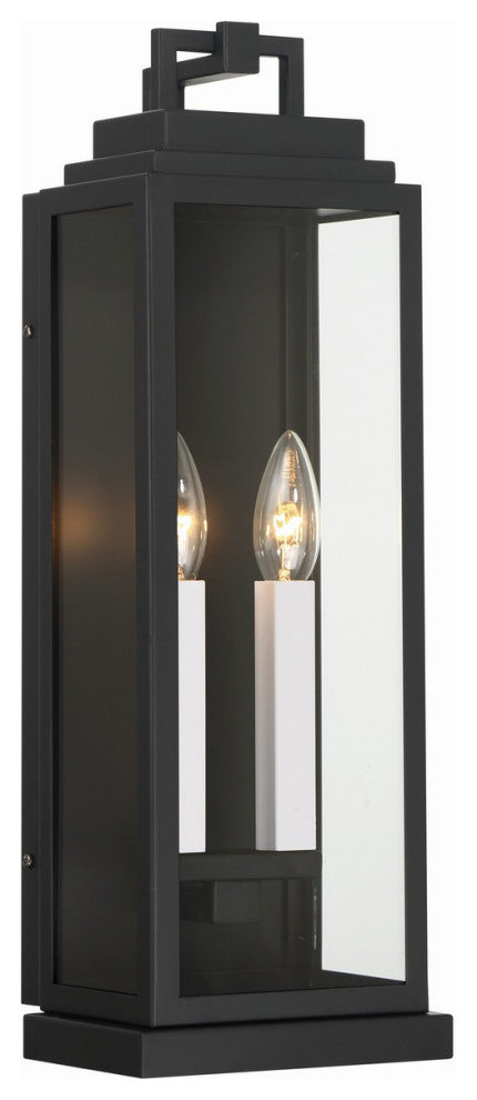 Aspen 2-Light Outdoor Wall Sconce, Matte Black