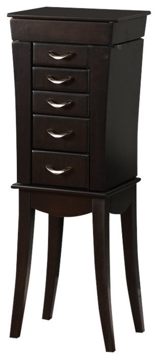 Eiffel Tower 5-Drawer Jewelry Armoire, Black