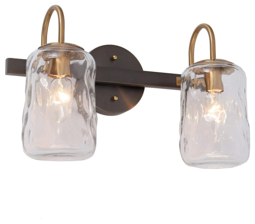 LNC Matte Black and Polished Gold Mason Jar Modern Wall Sconces, 2 Lights