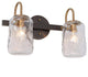 LNC Matte Black and Polished Gold Mason Jar Modern Wall Sconces, 2 Lights
