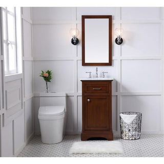 19" Single Bathroom Vanity Set, Teak