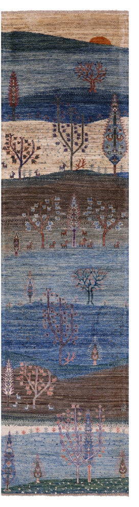Runner Tribal Persian Gabbeh Hand Knotted Rug 2' 7" X 9' 9" Q9807