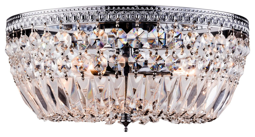 Madilynn 3-Light Crystal Chrome Flush Mount