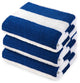Premium Cabana Striped Terry Cotton Towel, Blue, 3 Piece, Cabana