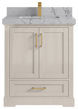 Boston 30" Single Sink Bath Vanity in Fine Grain 2" Venatino Quartz