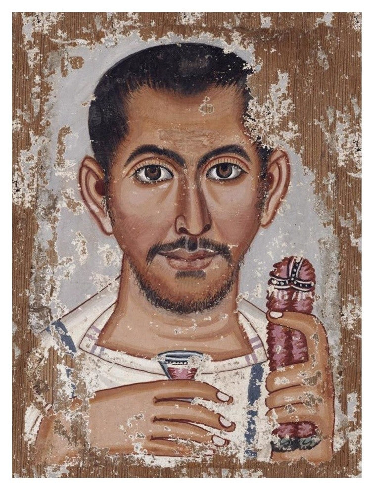 "Mummy Portrait of a Bearded Man" Paper Art, 14"x18"