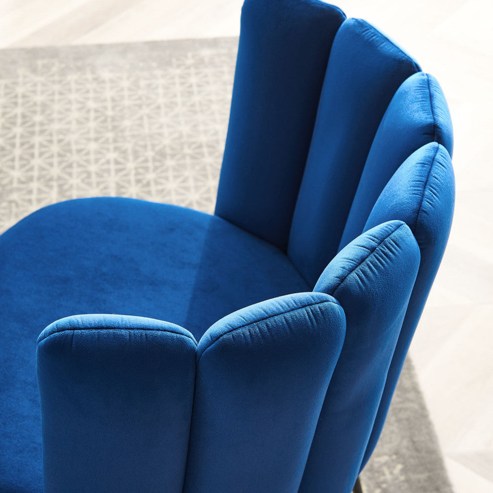 Dining Chair, Set of 2, Black Blue Navy, Velvet, Modern Cafe Bistro Hospitality