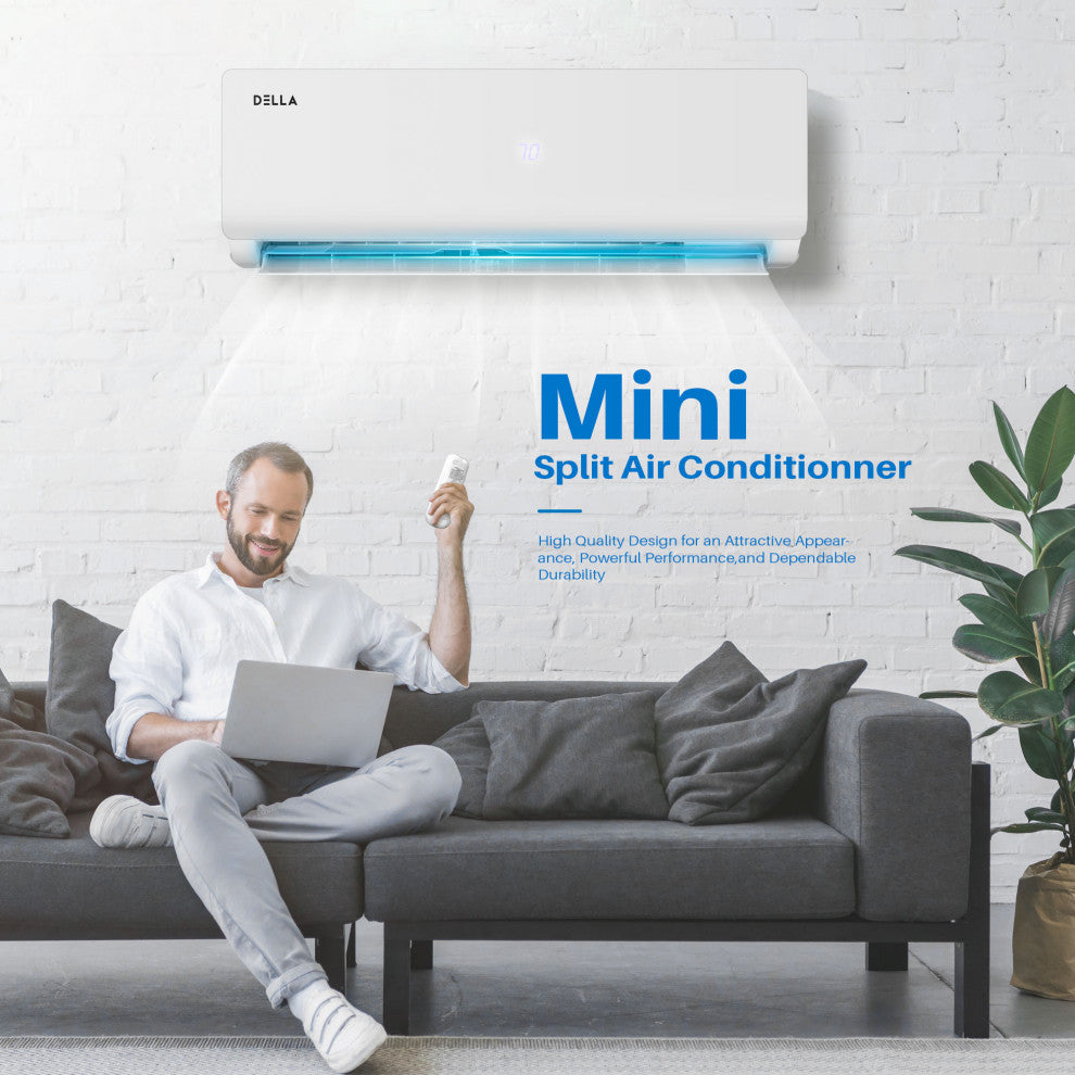 9,000 BTU Mini Split Air Conditioner Ductless Inverter System, 20 SEER, 8 HSPF