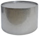 Unique Round Coffee Table, Hammered Metal Body With Cylindrical Shape, Silver