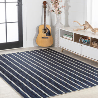 Rand Distressed Ticking Stripe Machine-Washable Area Rug, 8x10