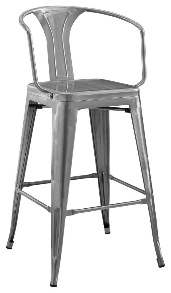 Promenade Bar Stool Set of 4-Gunmetal