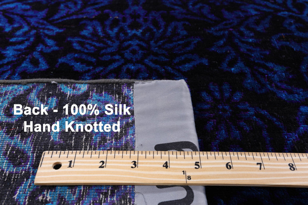 8' 10" X 11' 9" Persian Hand Knotted Silk Rug Q6803
