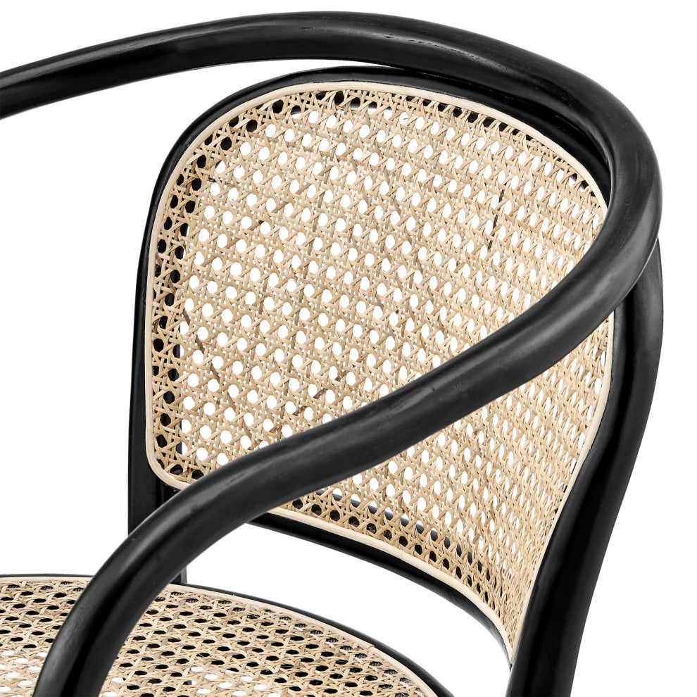 Side Dining Chair, Set of 2, Black, Wood, Modern, Cafe Bistro Hospitality