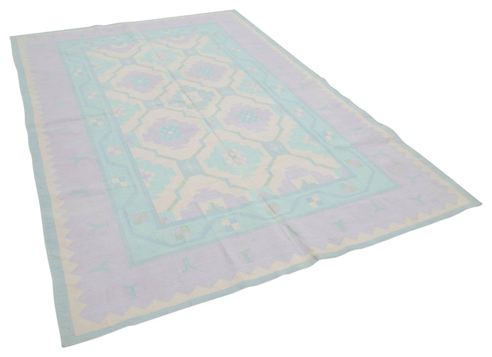 Rug N Carpet - Handmade Wool 5' 10'' x 8' 11'' Flatweave Dhurrie Kilim Rug