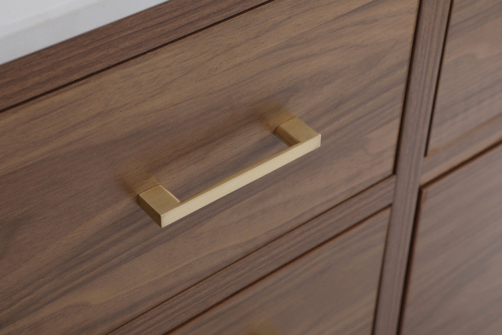 Bella 48" Bathroom Vanity, Walnut Brown With Backsplash