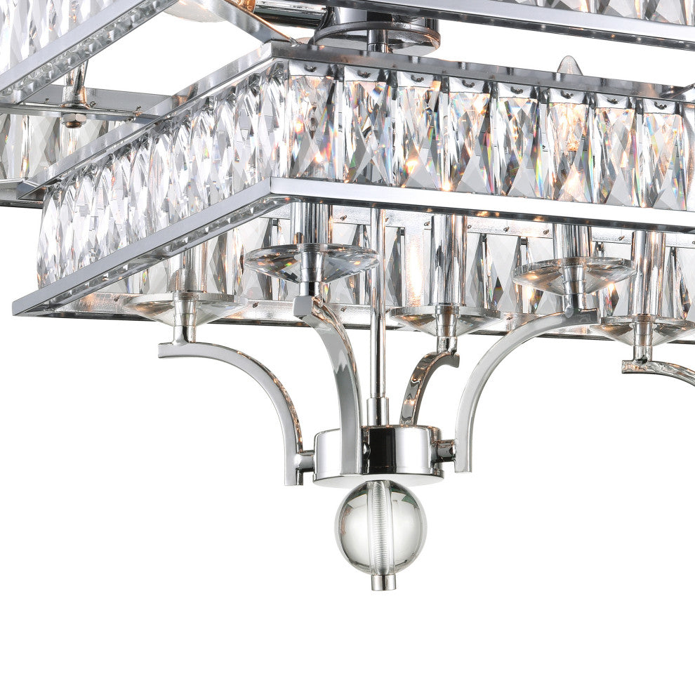 Shalia 16 Light Island Chandelier With Chrome Finish