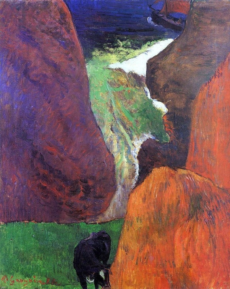 Paul Gauguin Seascape With Cow on the Edge of a Cliff Wall Decal