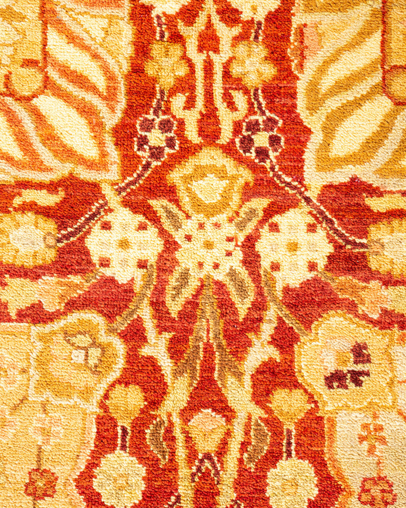 Eclectic, One-of-a-Kind Hand-Knotted Area Rug Orange, 8' 0" x 10' 9"