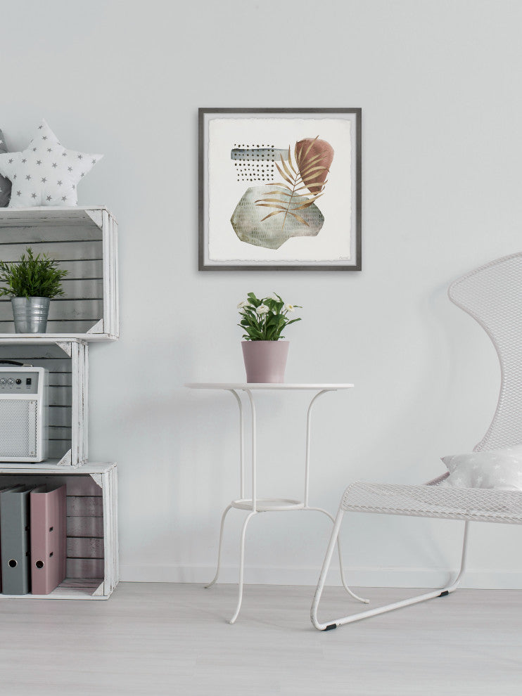 "Rock Ferns" Framed Painting Print, 12x12