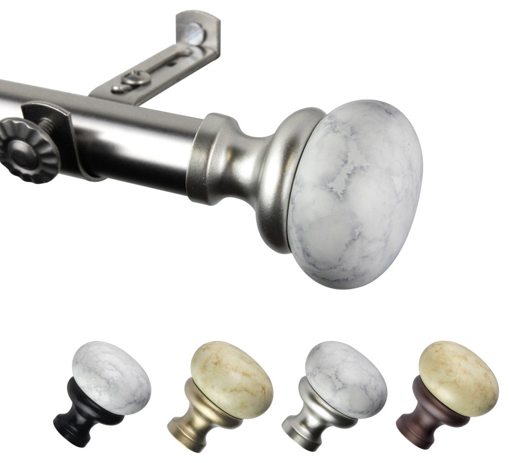 Creola 13/16" Curtain Rod, Satin Nickel, 48-84"