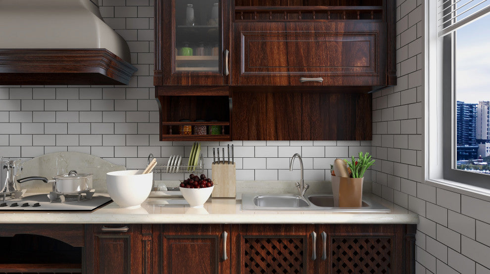 Matte White 3" X 6" Aluminum Peel & Stick Subway Tile, 1 box