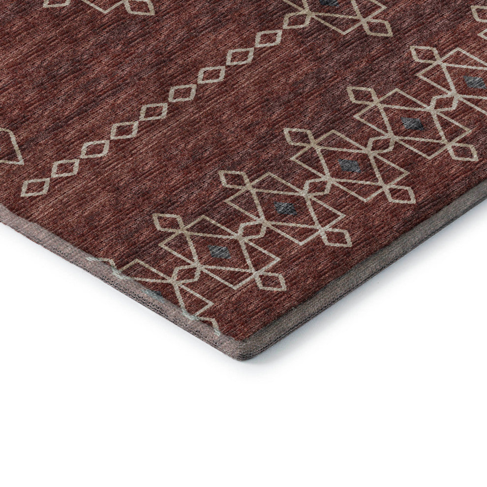 Addison Premium Washable Mayfield AMF109 Red 3' x 5' Rug
