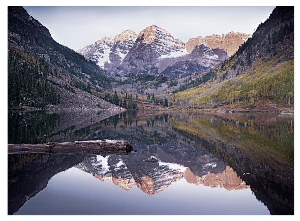 "Maroon Bells reflected, Snowmass Wilderness, White River NP" Paper Art, 26"x20"
