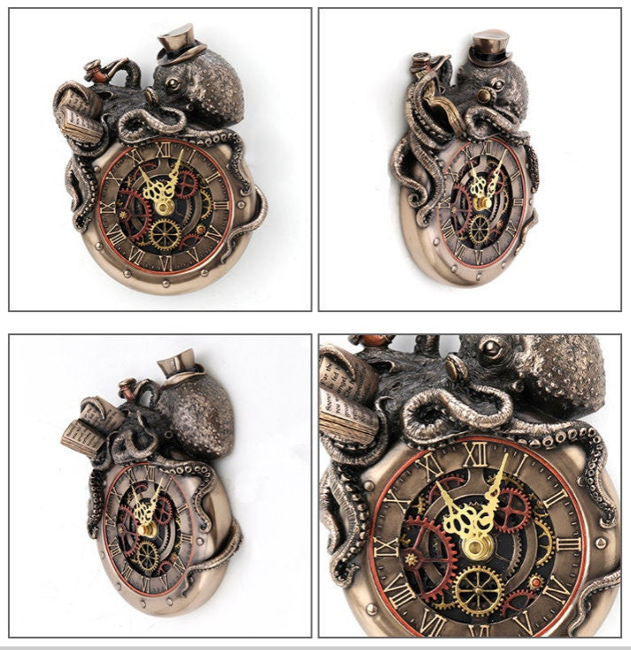 Octopus Wall Clock - Steampunk Nostradamus Prophet
